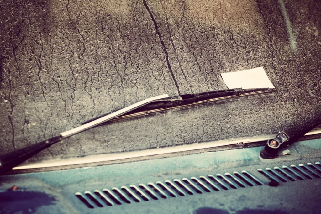 DIY Car Maintenance: Worn wiper blade.