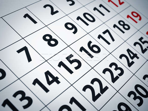Log book service: close-up of calendar showing numbered dates.
