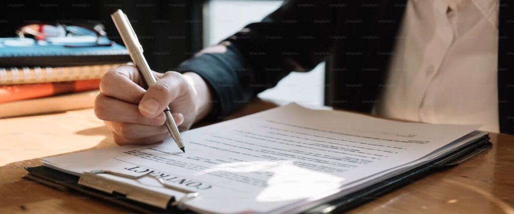 Car Maintenance Plans: signing an agreement.